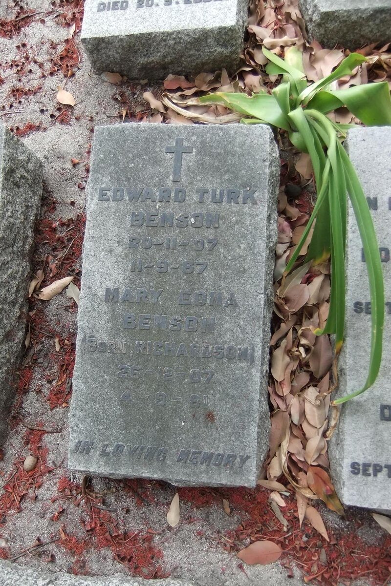 BENSON Edward Turk 1907-1967 &amp; Mary Edna RICHARDSON 1907-1981