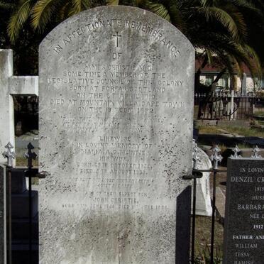 CHRISTIE James 1810-1882 &amp; Maria A.C. MEINTJES 1822-1883 :: CHRISTIE John 1844-1894