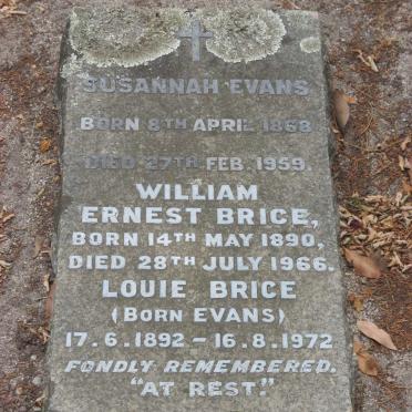 EVANS Susannah 1868-1959 :: BRICE William Ernest 1890-1966 :: BRICE Louie nee EVANS 1892-1972