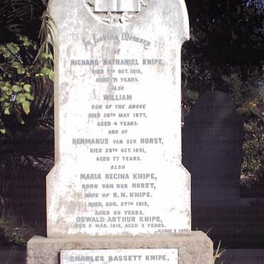 KNIPE Richard Nathaniel 1839-1910 &amp; Maria Regina VAN DER HORST 1843-1912
