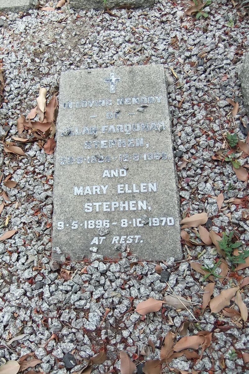 STEPHEN Allan Farquhar 1885-1966 &amp; Mary Ellen 1896-1970