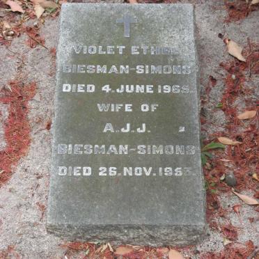 SIMONS A.J.J., BIESMAN -1953 &amp; Violet Ethel  -1965