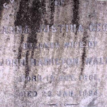 WALKER Johanna Justina Georgina 1861-1894