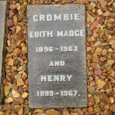 CROMBIE Henry 1899-1967 &amp; Edith Madge 1896-1963