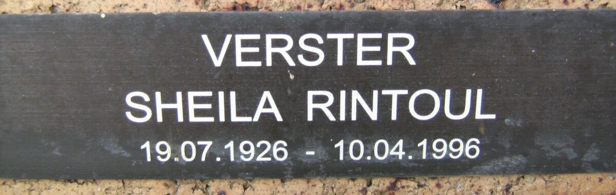 VERSTER Sheila Rintoul 1926-1996