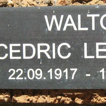 WALTON Cedric Leonard 1917-2005