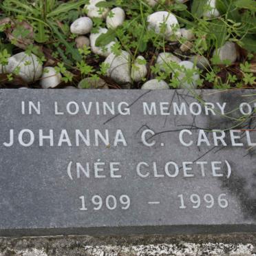 CARELSE Johanna C. nee CLOETE 1909-1996