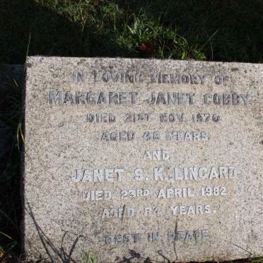 COBBY Margaret Janet -1970 :: LINGARD Janet S.K. -1982