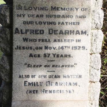 DEARHAM Alfred -1929 &amp; Emily HENDRIKSE -1933