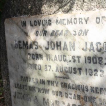 JACOBS Demas Johan 1908-1922