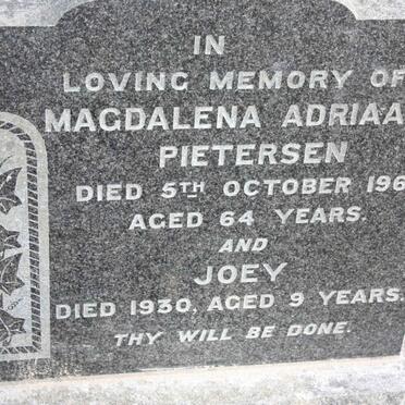 PIETERSEN Magdalena Adriaane  -1961 :: PIETERSEN Joey -1930