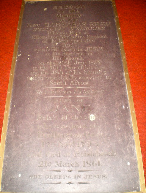 SHAW Barnabas 1788-1857 &amp; Jane 1793-1861