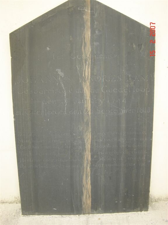 BAM Johannes Andries 1744-1813