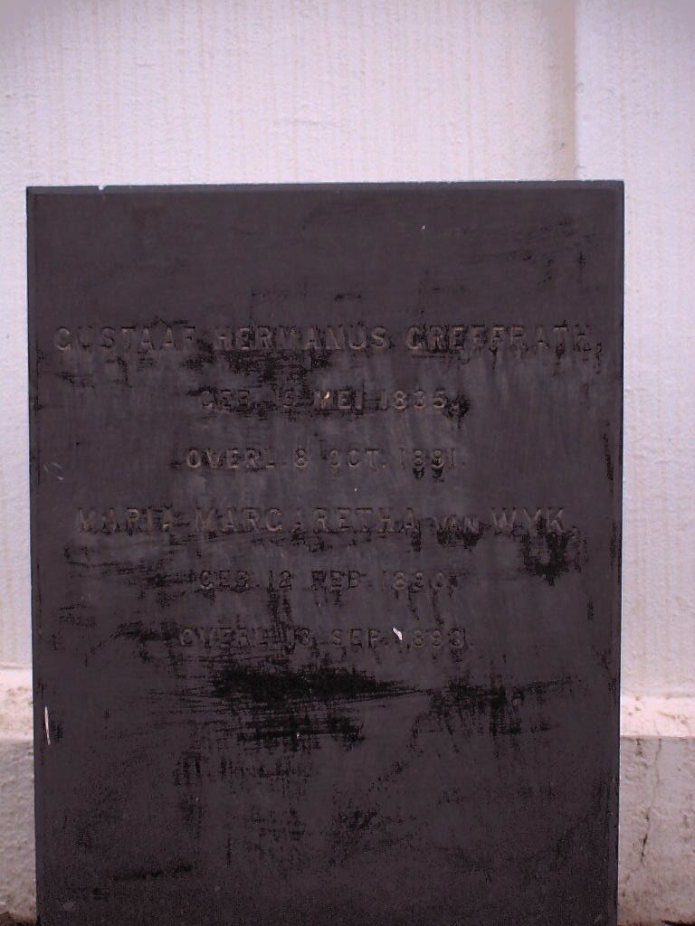 GREEFRATH Gustaaf Hermanus 1835-1891 &amp; Maria Margaretha VAN WYK 1830-1893