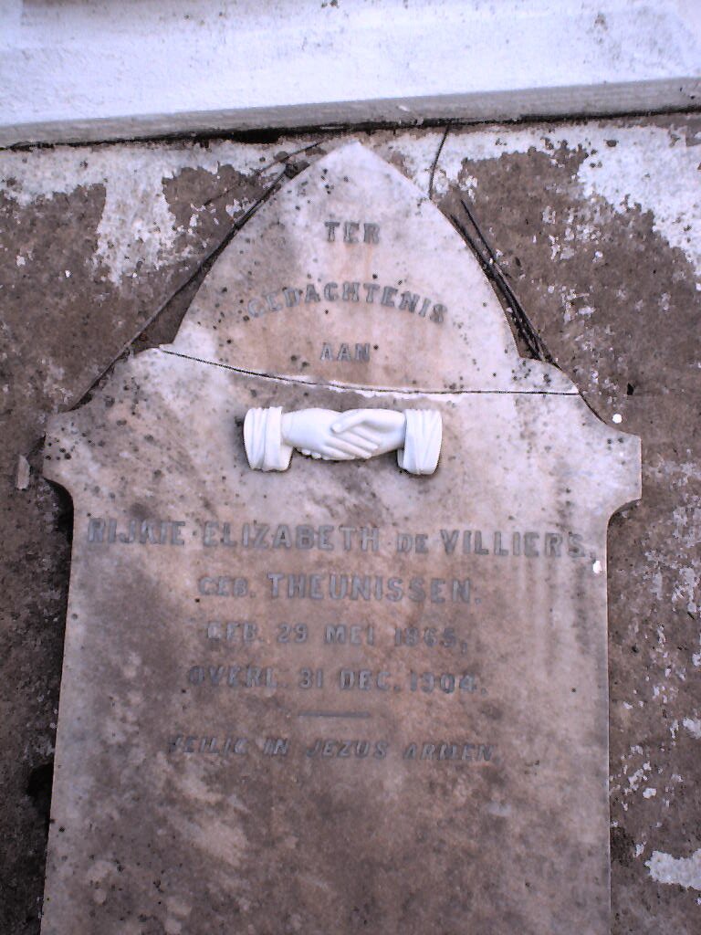 VILLIERS Rikjie Elizabeth, de nee THEUNISSEN 1865-1904