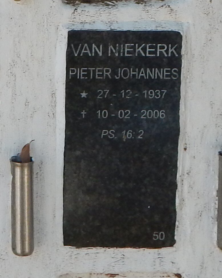NIEKERK Pieter Johannes, van 1937-2006