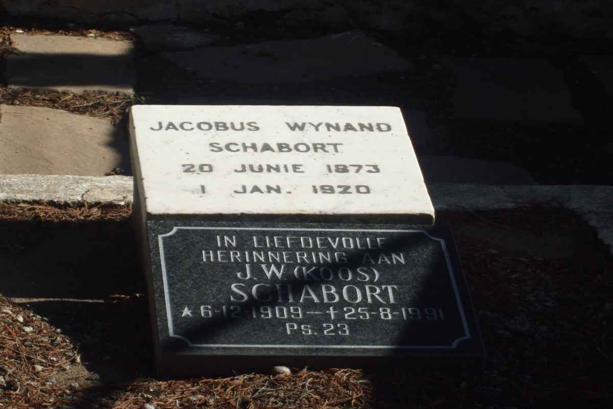 SCHABORT Jacobus Wynand 1873-1920 :: SCHABORT J.W.  1909-1991