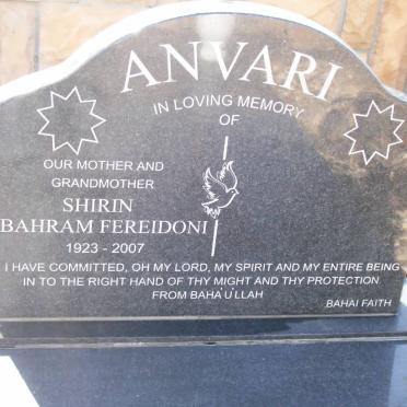 ANVARI Shirin Bahram Fereidoni 1923-2007