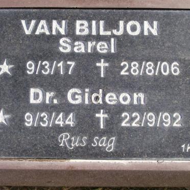BILJON Sarel, van 1917-2006 :: VAN BILJON Gideon 1944-1992