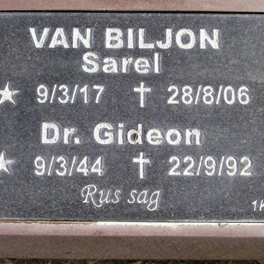 BILJON Sarel, van 1917-2006 :: VAN BILJON Gideon 1944-1992