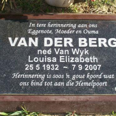 BERG Louisa Elizabeth, van der nee VAN WYK 1932-2007