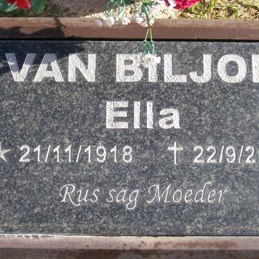 BILJON Ella, van 1918-2007