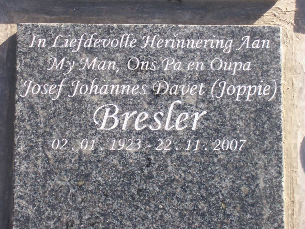 BRESLER Josef Johannes Davet 1923-2007