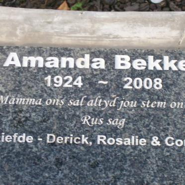 BEKKER Amanda 1924-2008