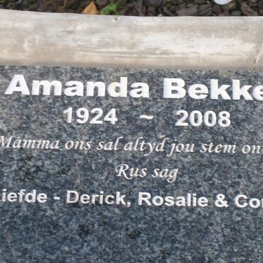 BEKKER Amanda 1924-2008