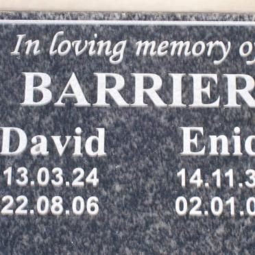 BARRIER David 1924-2006 &amp; Enid 1933-2007