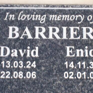 BARRIER David 1924-2006 &amp; Enid 1933-2007