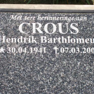 CROUS Hendrik Barthlomeus 1941-2007