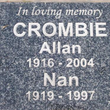 CROMBIE Allan 1916-2004 &amp; Nan 1919-1997