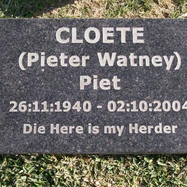 CLOETE Pieter Watney 1940-2004