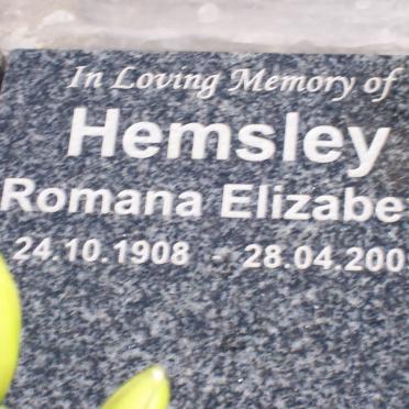 HEMSLEY Romana Elizabeth 1908-2005