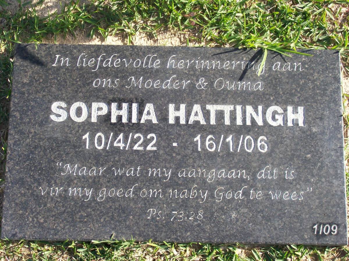 HATTINGH Sophia 1922-2006