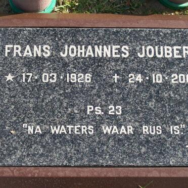JOUBERT Frans Johannes 1926-2004