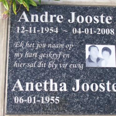 JOOSTE Andre 1954-2008 &amp; Anetha 1955-