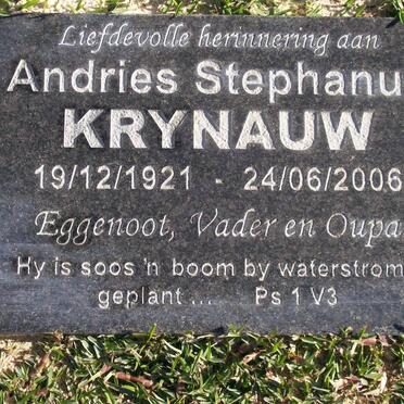 KRYNAUW Andries Stephanus 1921-2006