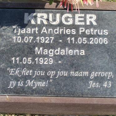 KRUGER Tjaart Andries Petrus 1927-2006 &amp; Magdalena 1929-