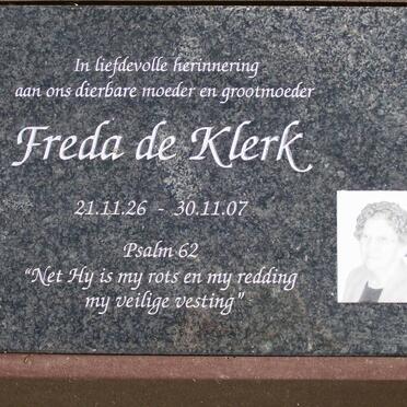 KLERK Freda, de 1926-2007
