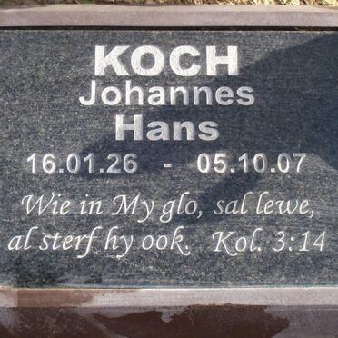 KOCH Johannes 1926-2007