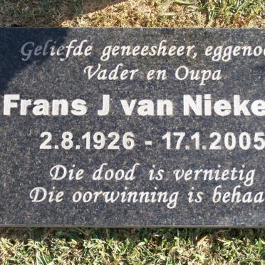 NIEKERK Frans J., van 1926-2005