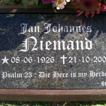 NIEMAND Jan Johannes 1926-2007