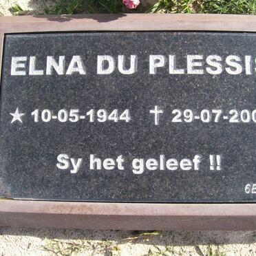 PLESSIS Elna, du 1944-2007