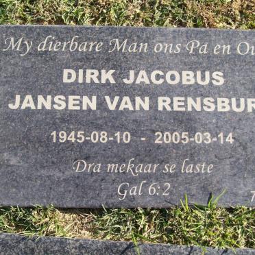 RENSBURG Dirk Jacobus, Jansen van 1945-2005