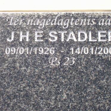 STADLER J.H.E. 1926-2007