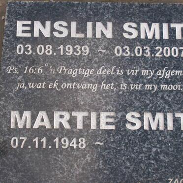 SMIT Enslin 1939-2007 &amp; Martie 1948-
