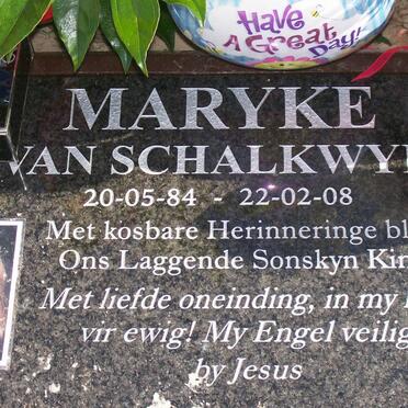 SCHALKWYK Maryke, van 1984-2008