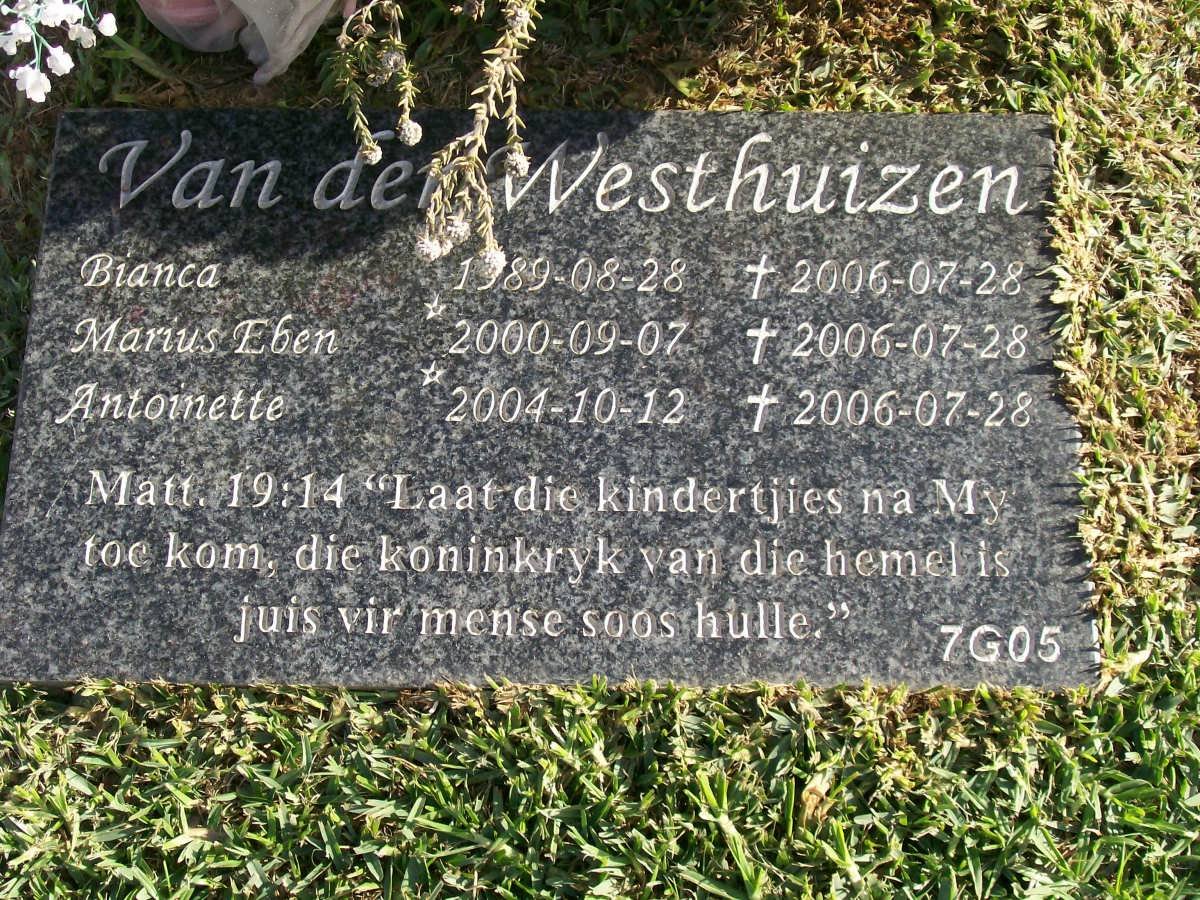 WESTHUIZEN, van der